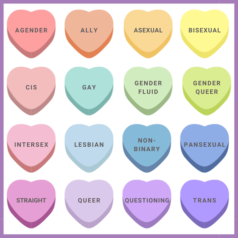 pride candy hearts